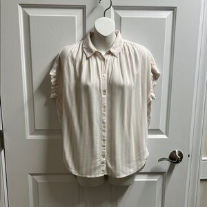 Madewell Pale Blush strips Blouse size xs 3256
